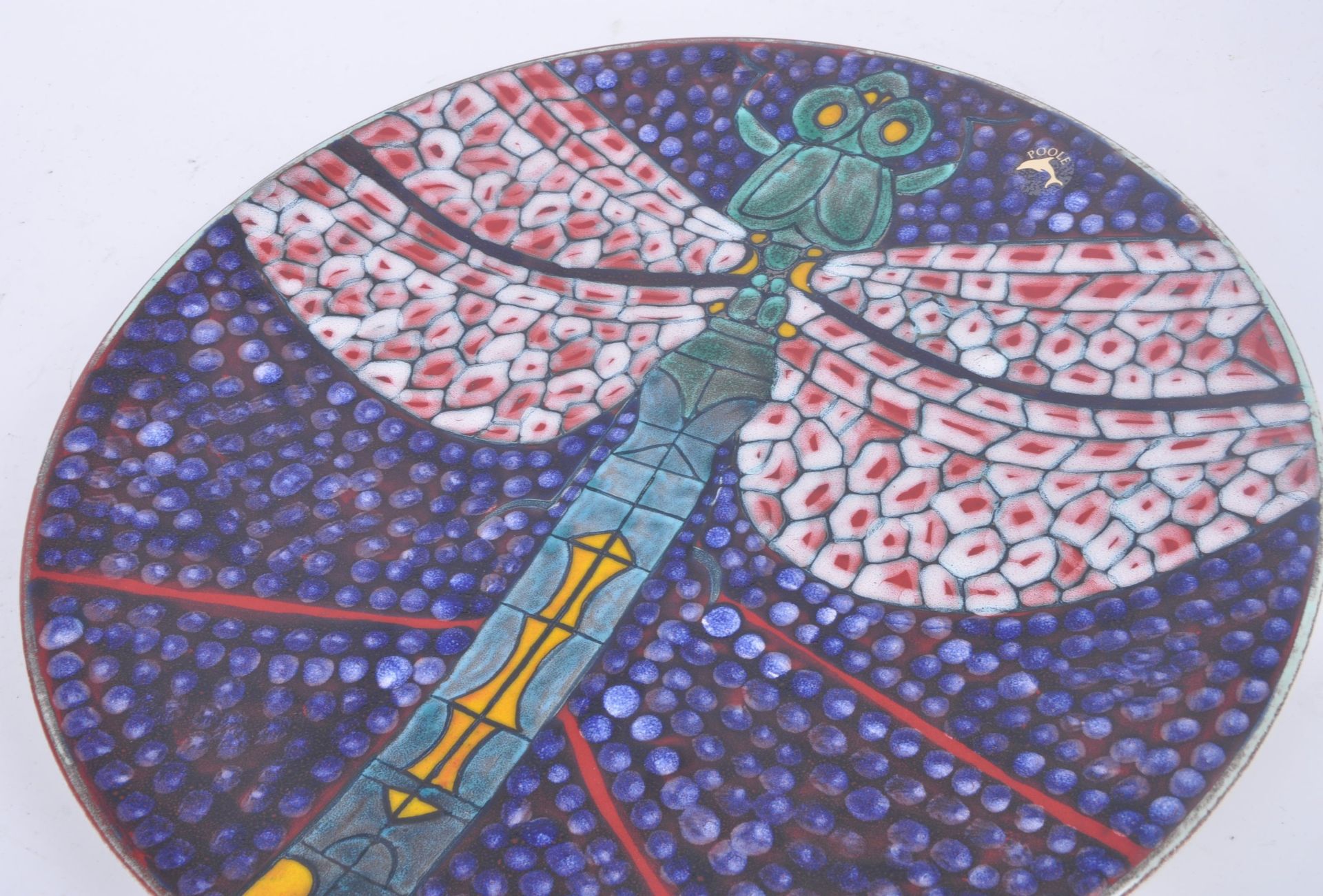 TONY MORRIS FOR POOLE POTTERY - LARGE DRAGONFLY CHARGER - Image 3 of 6