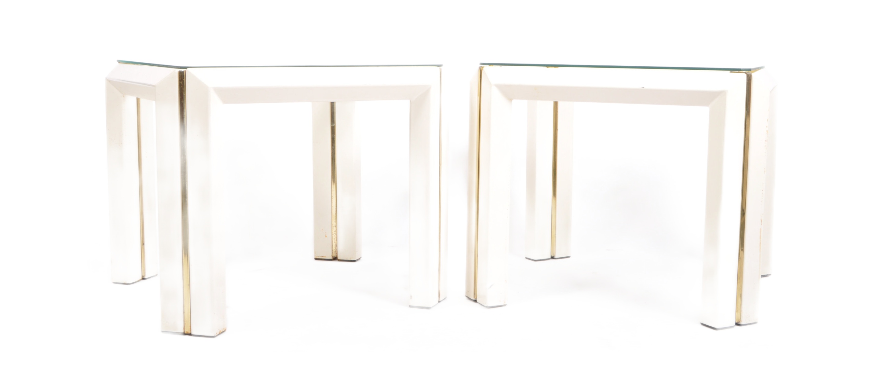 MANNER OF PIERRE CARDIN - PAIR OF DESIGNER SIDE / LAMP TABLES