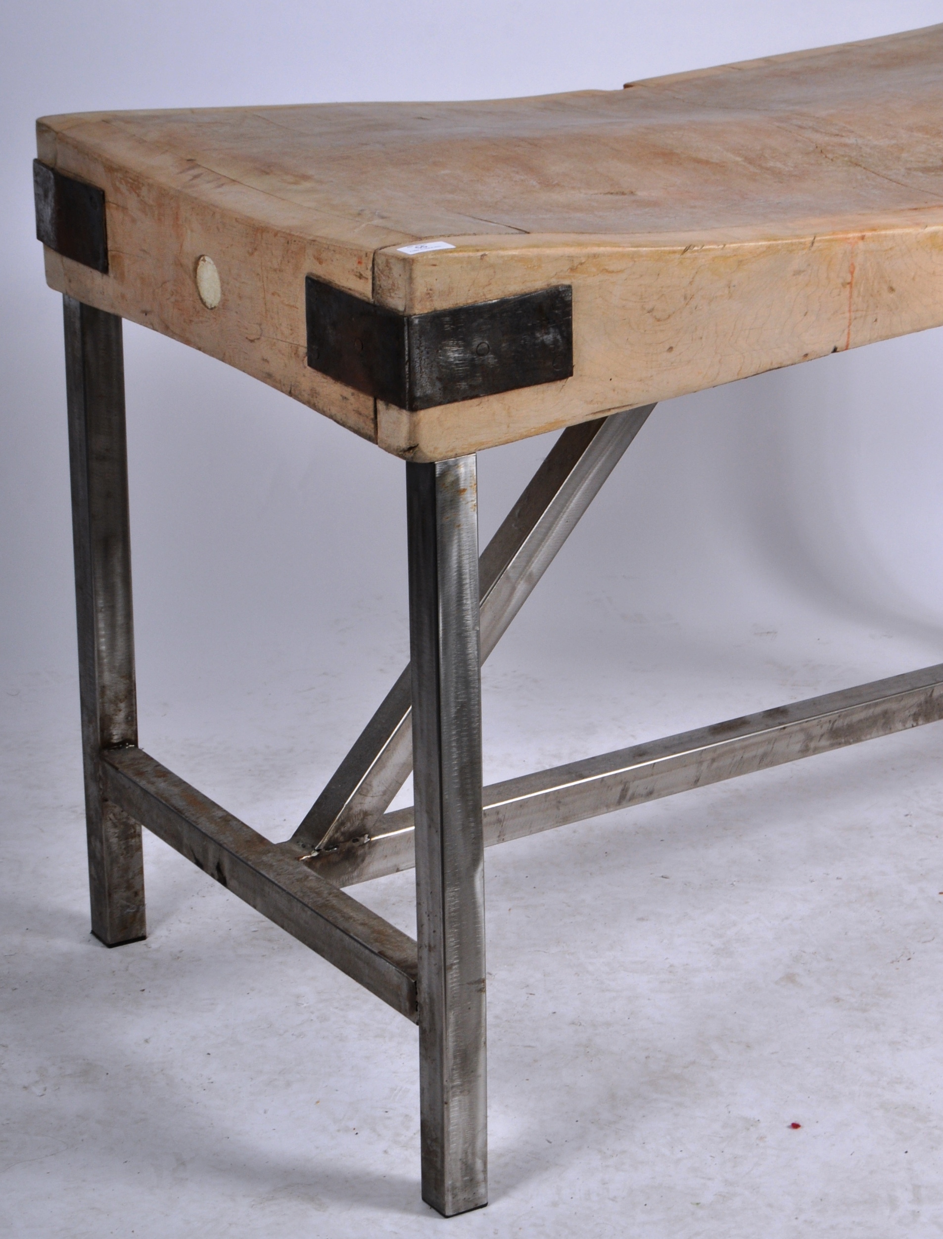 20TH CENTURY OAK AND PINE BUTCHERS BLOCK - Image 4 of 7