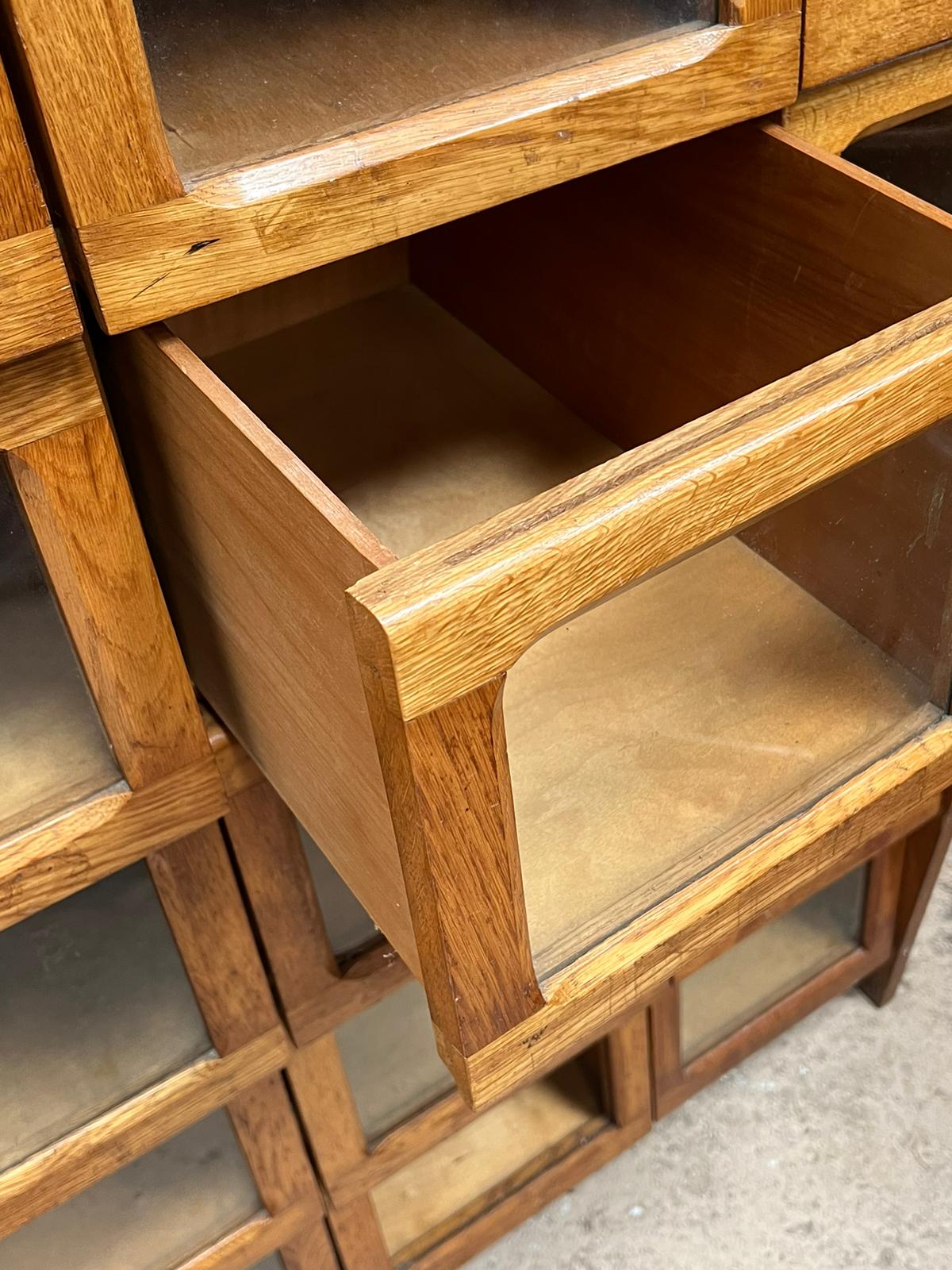 MID CENTURY OAK AND GLASS 24 DRAWER HABERDASHERY CABINET - Image 7 of 11