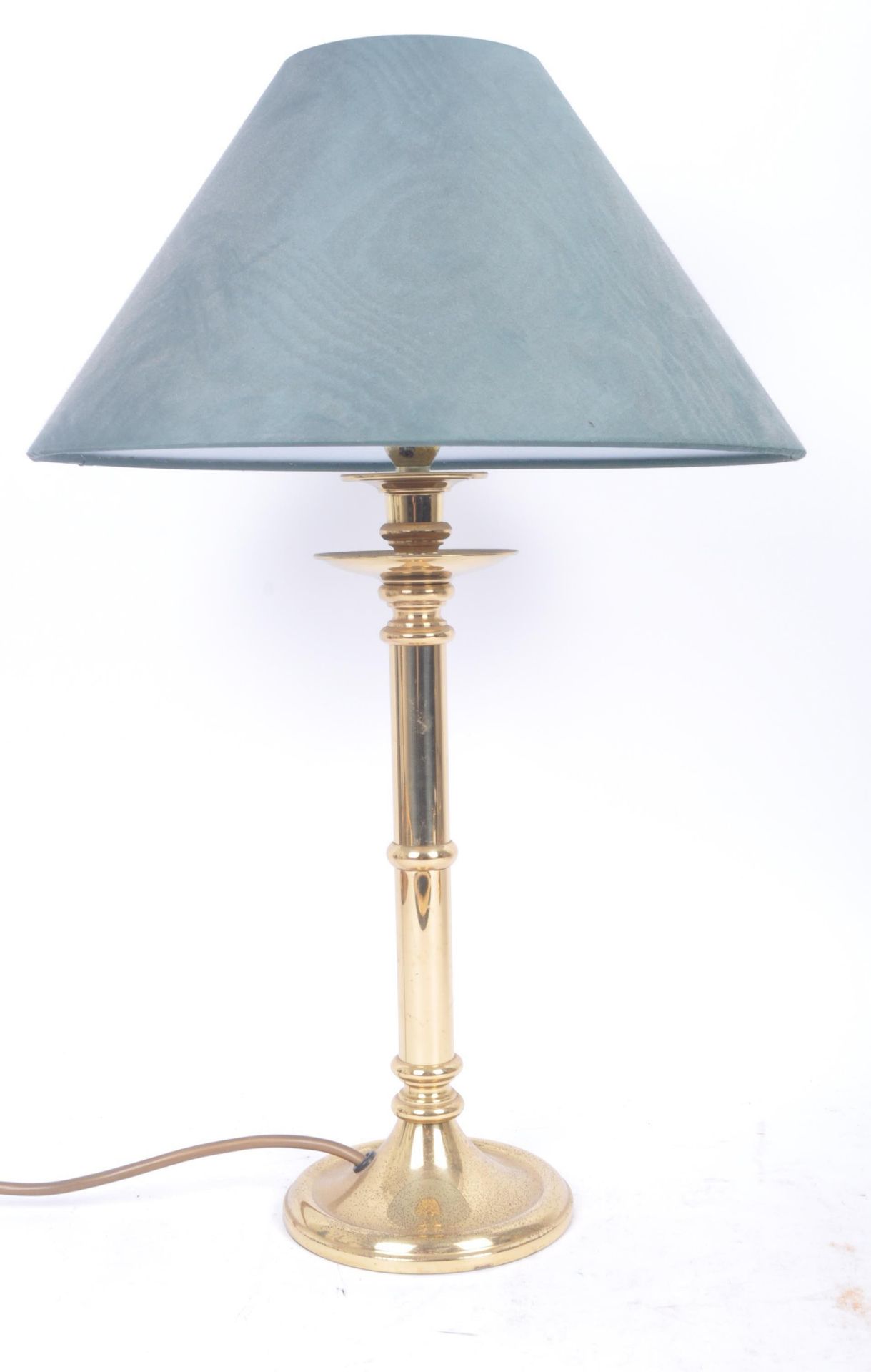 MATCHING PAIR OF1980s TURNED BRASS LAMPS - Image 7 of 9