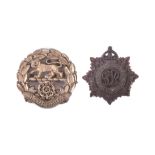 WWII SECOND WORLD WAR - TWO BRITISH ARMY 'ECONOMY' CAP BADGES