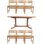 DYRLUND - 1970s DANISH TEAK DINING TABLE AND SIX CHAIRS