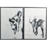 LARGE PAIR OF BRISTOL GRAFFITI PAINTINGS