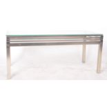 CONTEMPORARY DESIGNER BRUSHED ALUMINUM COFFEE TABLE