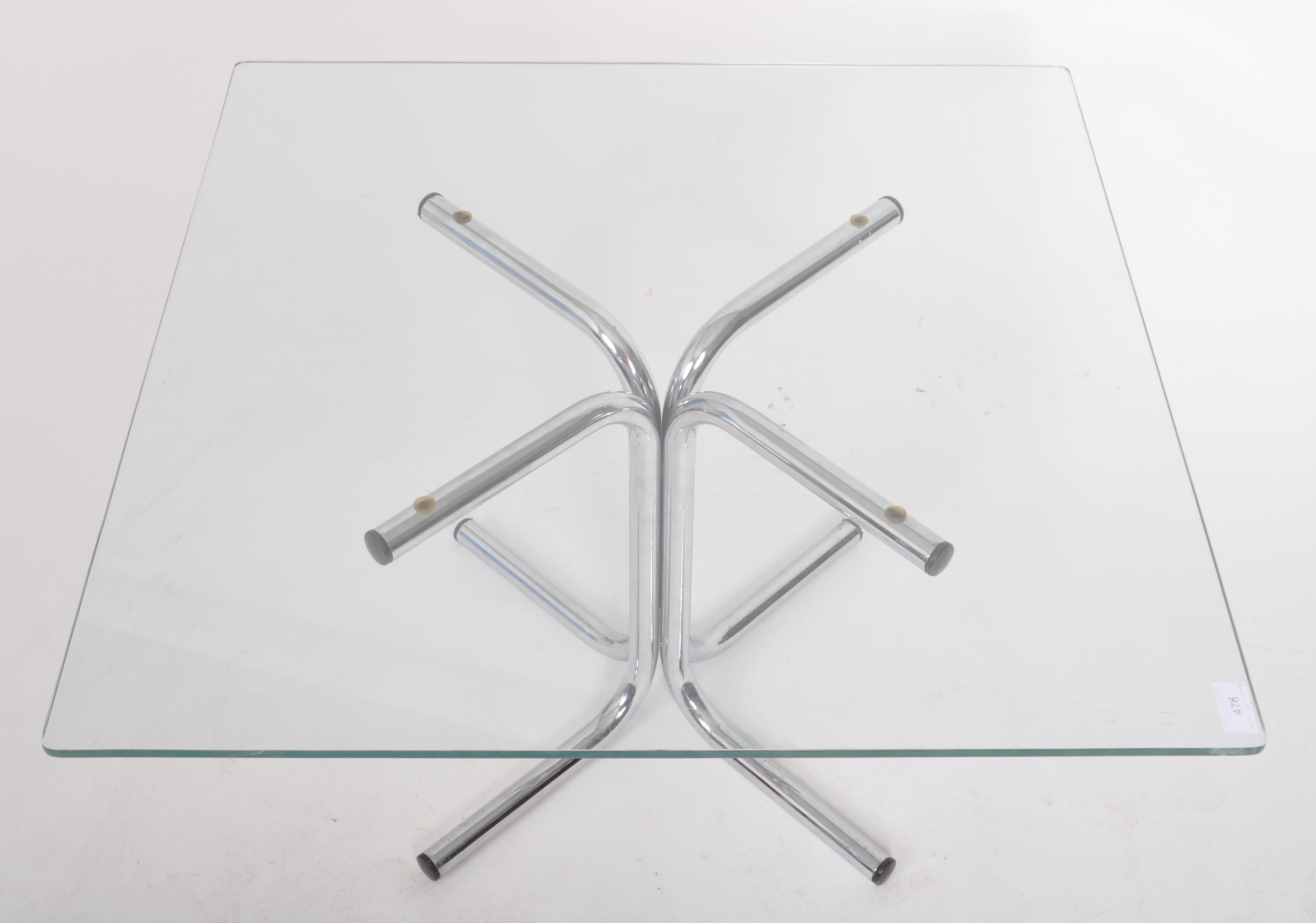 RETRO 20TH CENTURY 1980s CHROME AND GLASS COFFEE TABLE - Image 3 of 4