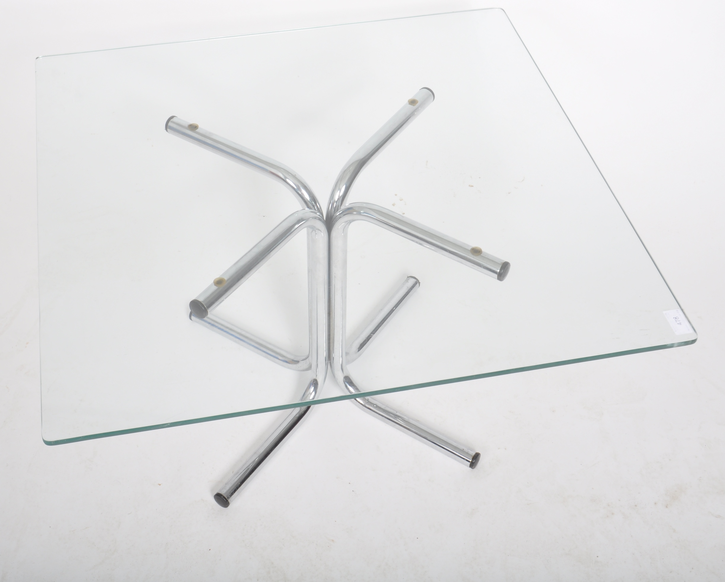RETRO 20TH CENTURY 1980s CHROME AND GLASS COFFEE TABLE - Image 2 of 4
