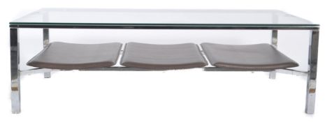RETRO CHROME AND GLASS TOPPED COFFEE TABLE