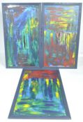 FRANCES BILDNER - FOREST, JUNGLE 1 & 11- ABSTRACT ACRYLIC PAINTINGS