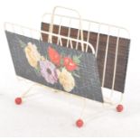 VINTAGE MID CENTURY 1950s MAGAZINE RACK WITH PAINTED PANELS