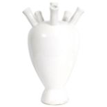 LARGE STUDIO ART POTTERY UDDER VASE IN WHITE GLAZE