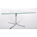 RETRO 20TH CENTURY 1980s CHROME AND GLASS COFFEE TABLE