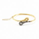 ART DECO 18CT GOLD & DIAMOND HINGED BANGLE