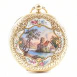 19TH CENTURY PATEK & CIE GENÈVE GOLD ENAMEL FOB WATCH CIRCA 1846