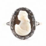 GEORGIAN ANTIQUE GOLD & DIAMOND CAMEO RING