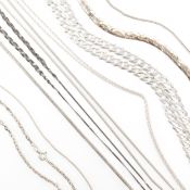 COLLECTION OF ASSORTED 925 SILVER NECKLACE CHAINS