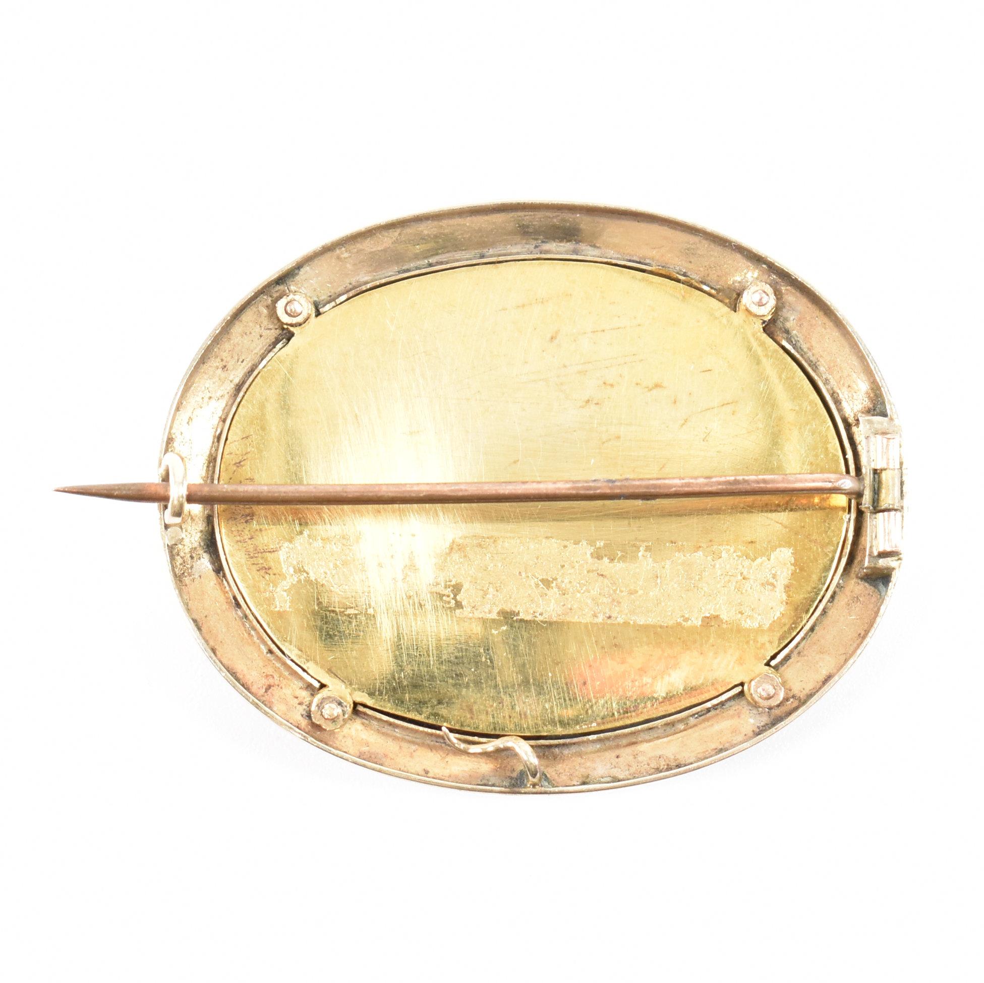 VICTORIAN GOLD & HAIR WORK MOURNING BROOCH - Image 2 of 6