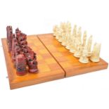 VINTAGE ACRYLIC CHESS PIECES & BOARD