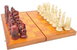 VINTAGE ACRYLIC CHESS PIECES & BOARD