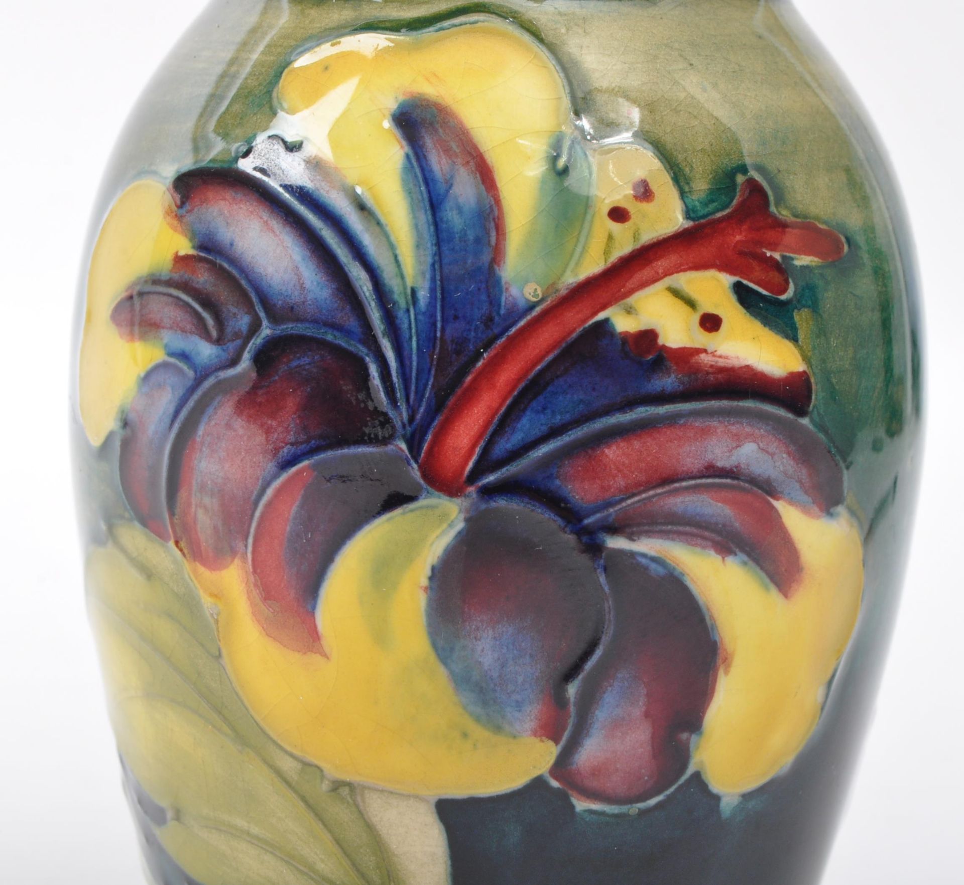 MOORCROFT GREEN POTTERY - 20TH CENTURY MINIATURE VASE - Image 3 of 5