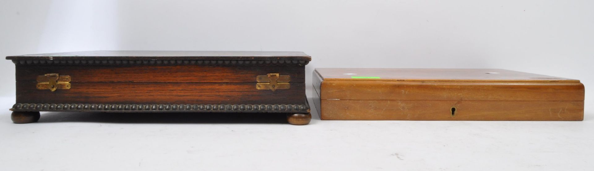 TWO VINTAGE ENGLISH WOODEN CASED CANTEENS OF CUTLERY - Image 3 of 5