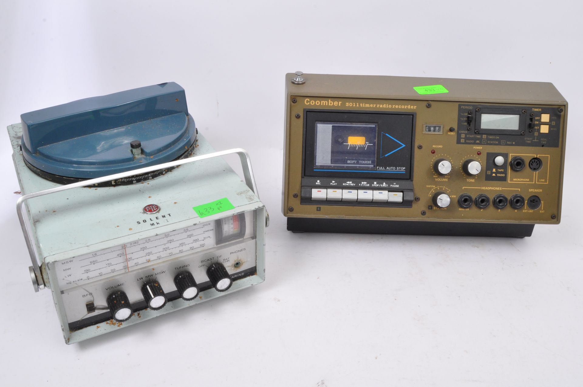 VINTAGE COOMBER 3011 TIMER CASSETTE PLAYER T/W PYE MKII RECEIVER