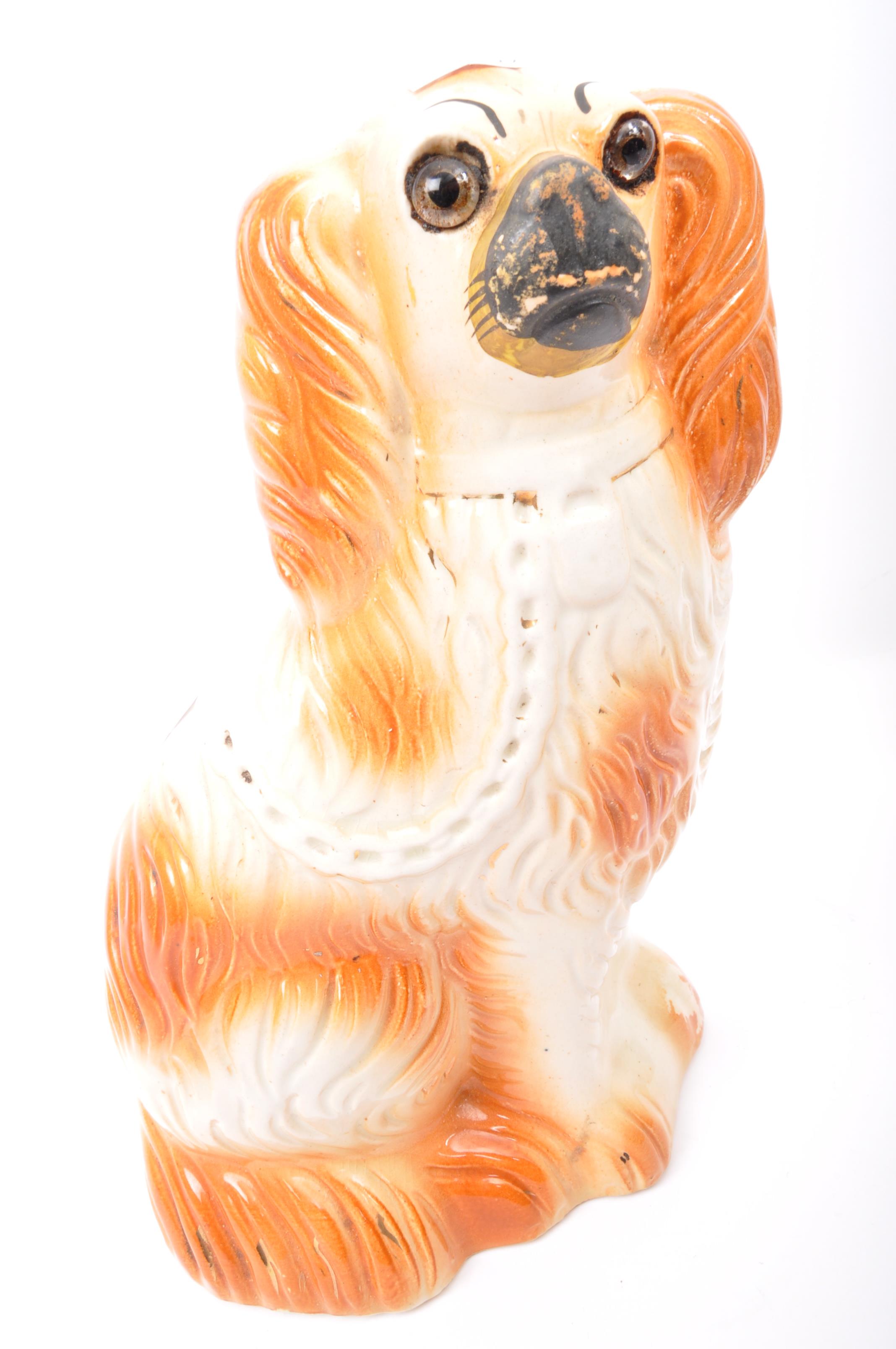 PAIR OF VICTORIAN STAFFORDSHIRE CERAMIC DOGS - Image 2 of 5
