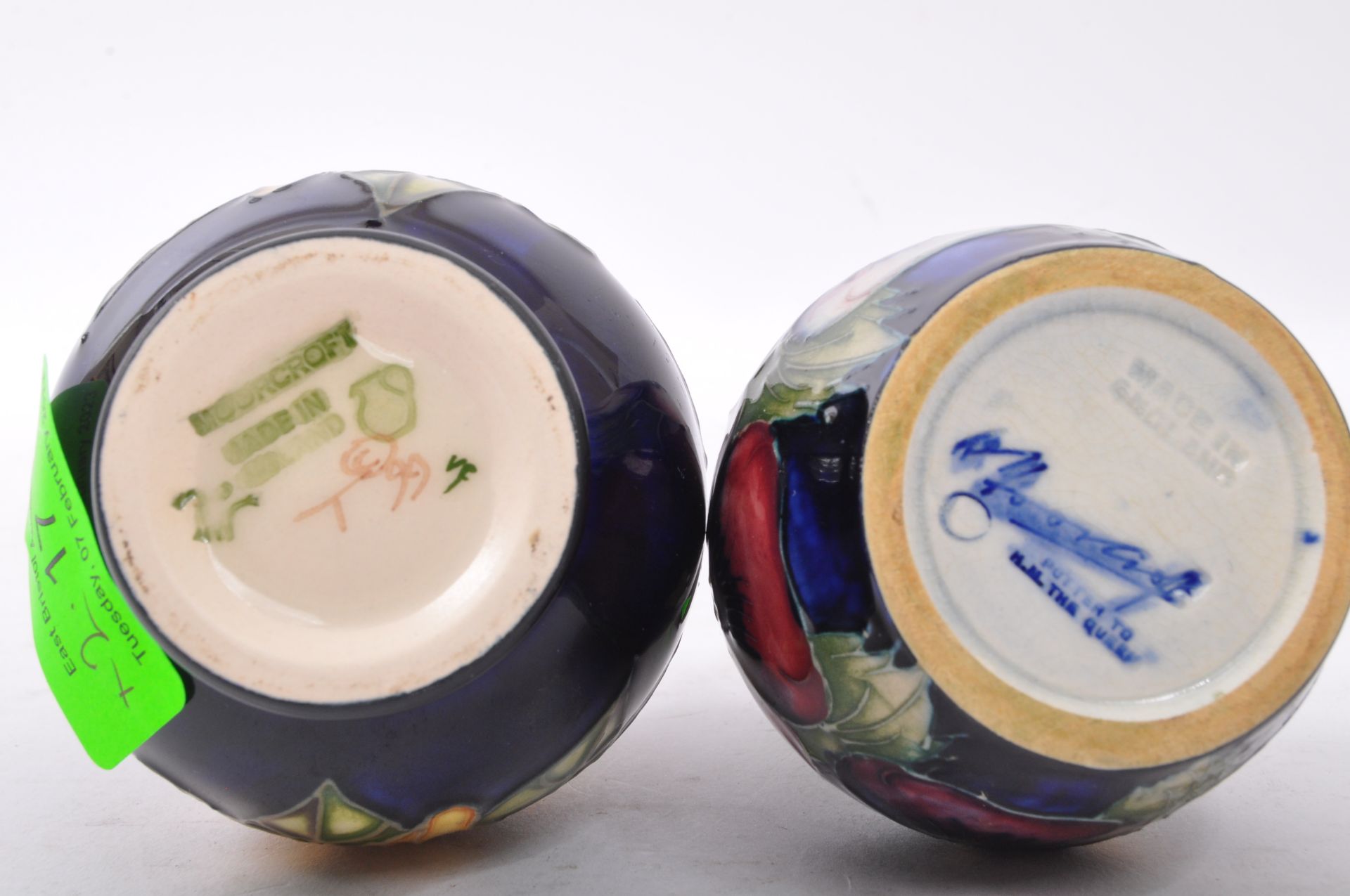 MOORCROFT BRITISH POTTERY - PAIR OF MINIATURE VASES - Image 2 of 5