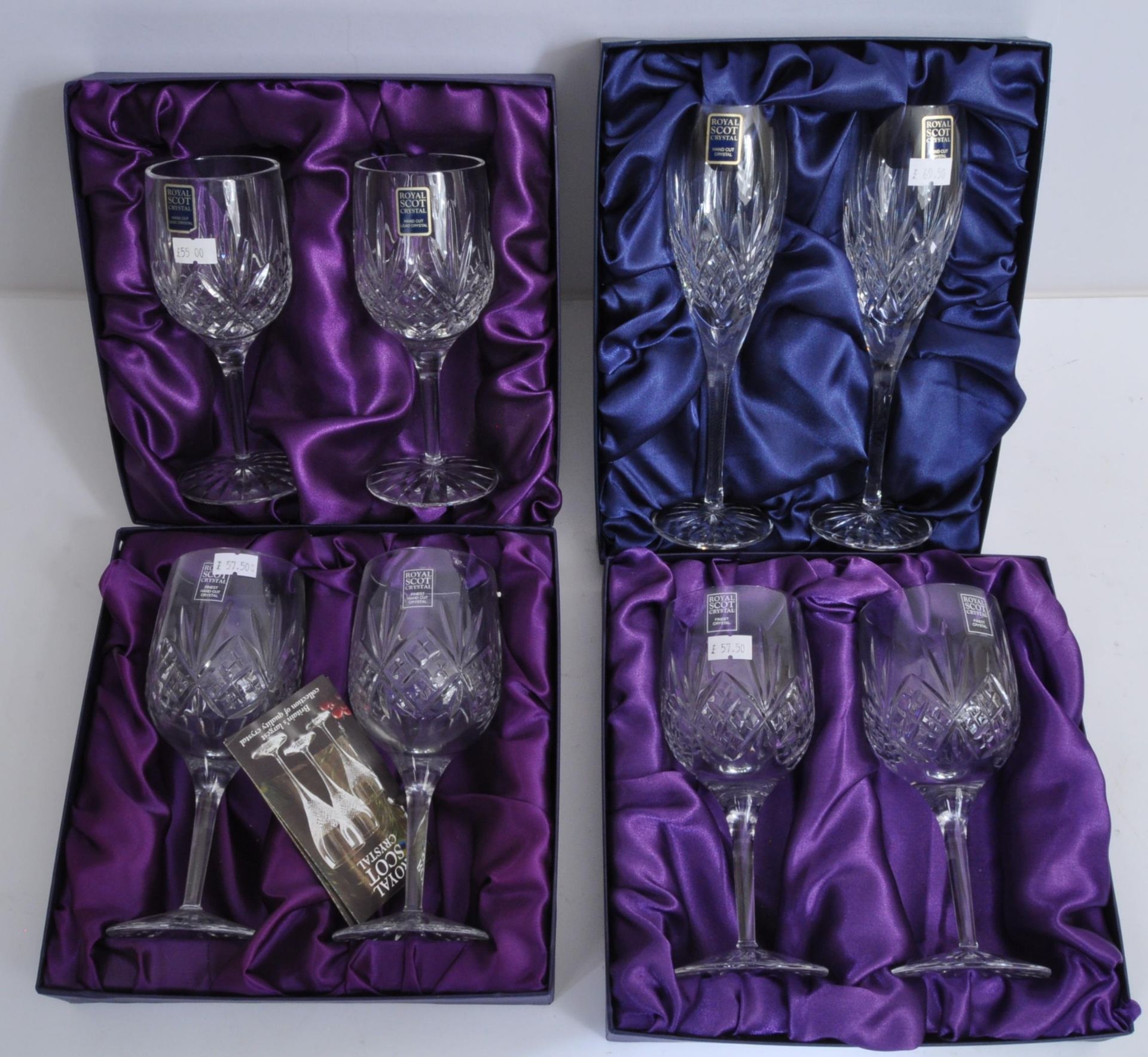 NOS ROYAL SCOT CRYSTAL NOS HAND CUT DRINKING GLASSES - Image 2 of 5