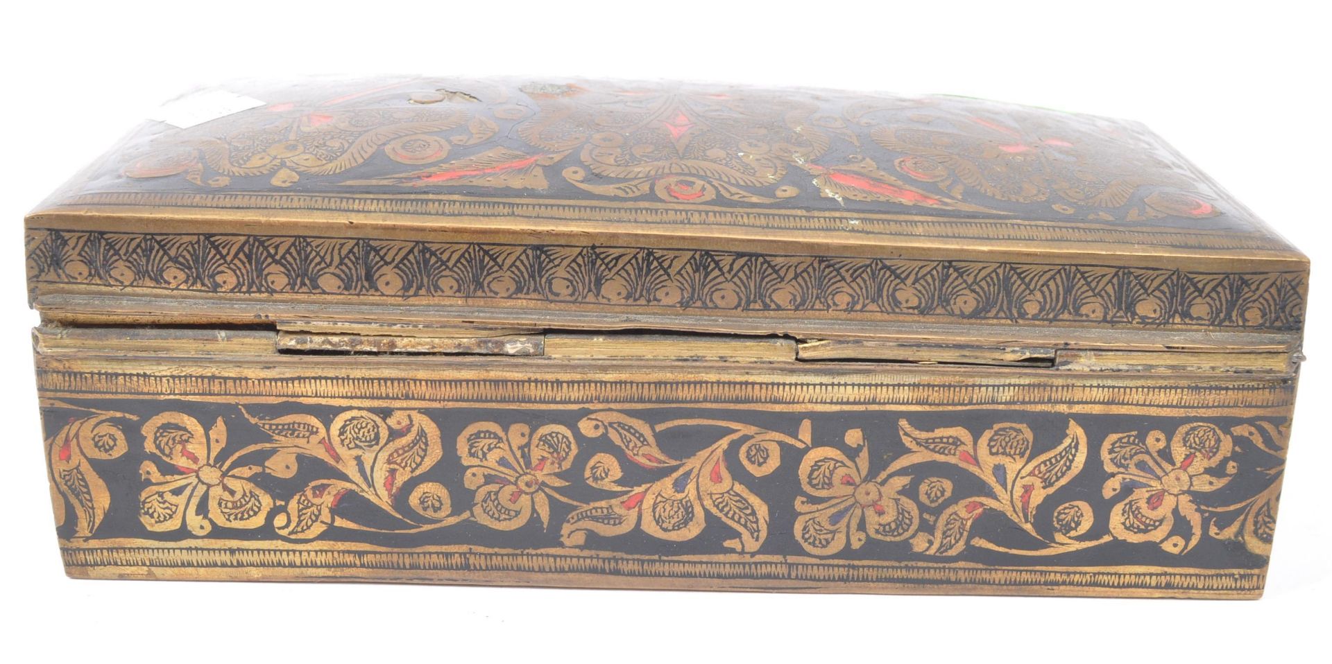 EARLY 20TH CENTURY PERSIAN ISLAMIC INLAID CIGARETTE BOX - Image 3 of 5