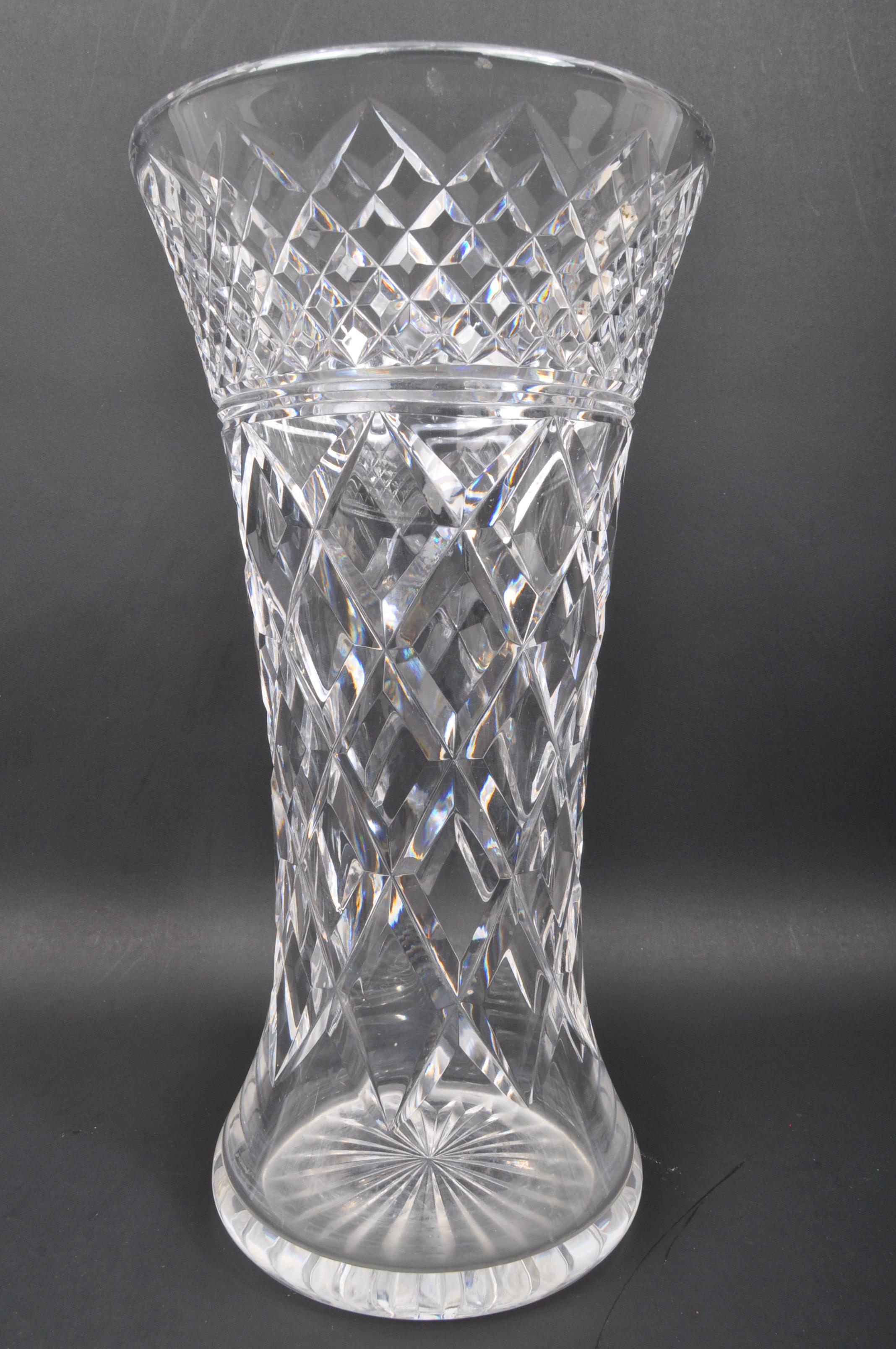 FOUR 20TH CENTURY LARGE CUT GLASS VASES - Image 5 of 5