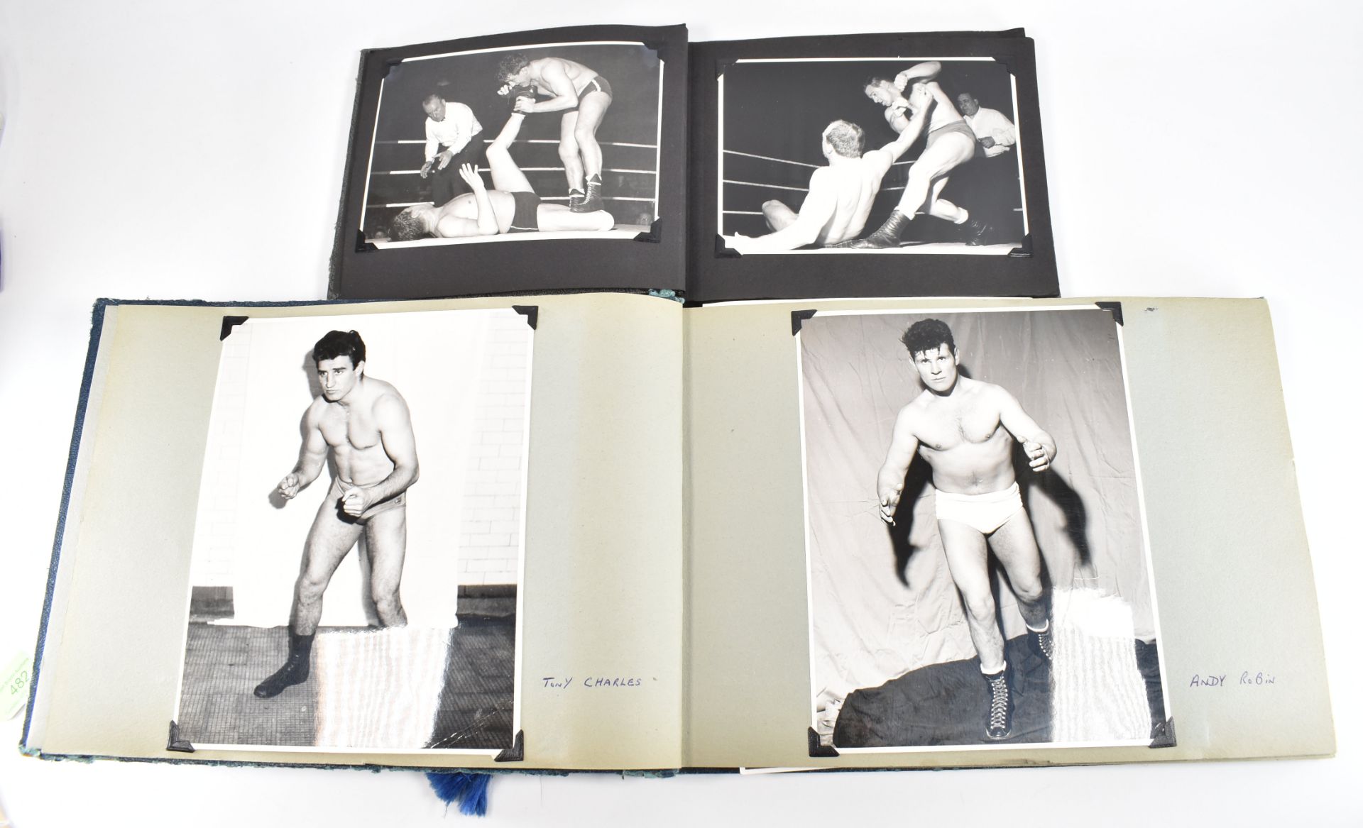 WRESTLING - TWO MID-CENTURY PHOTOGRAPH ALBUMS