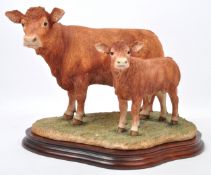 NOS BORDER FINE ARTS LISMOUSIN COW & CALF FIGURE