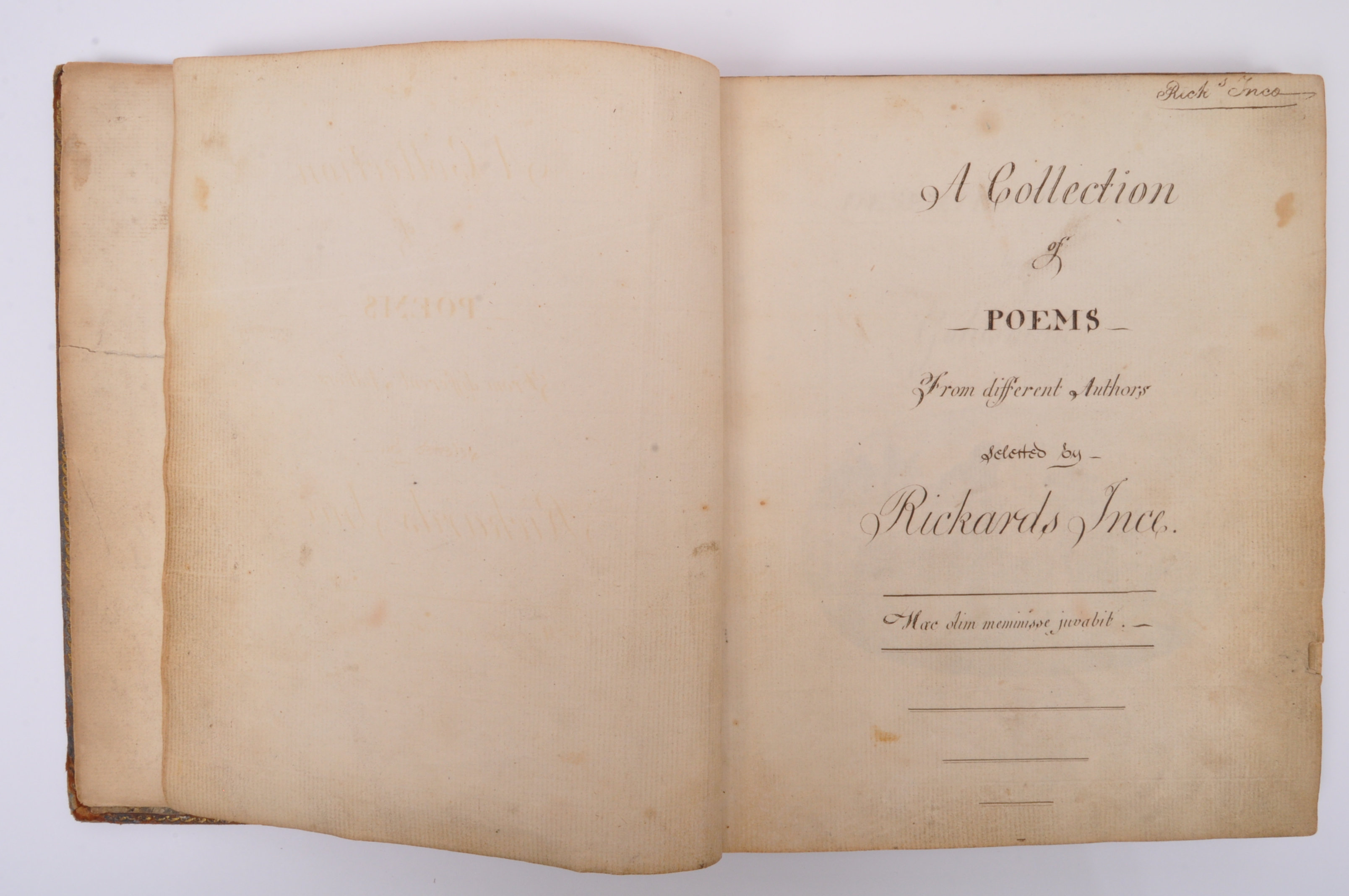 1794 - A COLLECTION OF POEMS - HANDWRITTEN MANUSCRIPT BOOK - Image 2 of 13