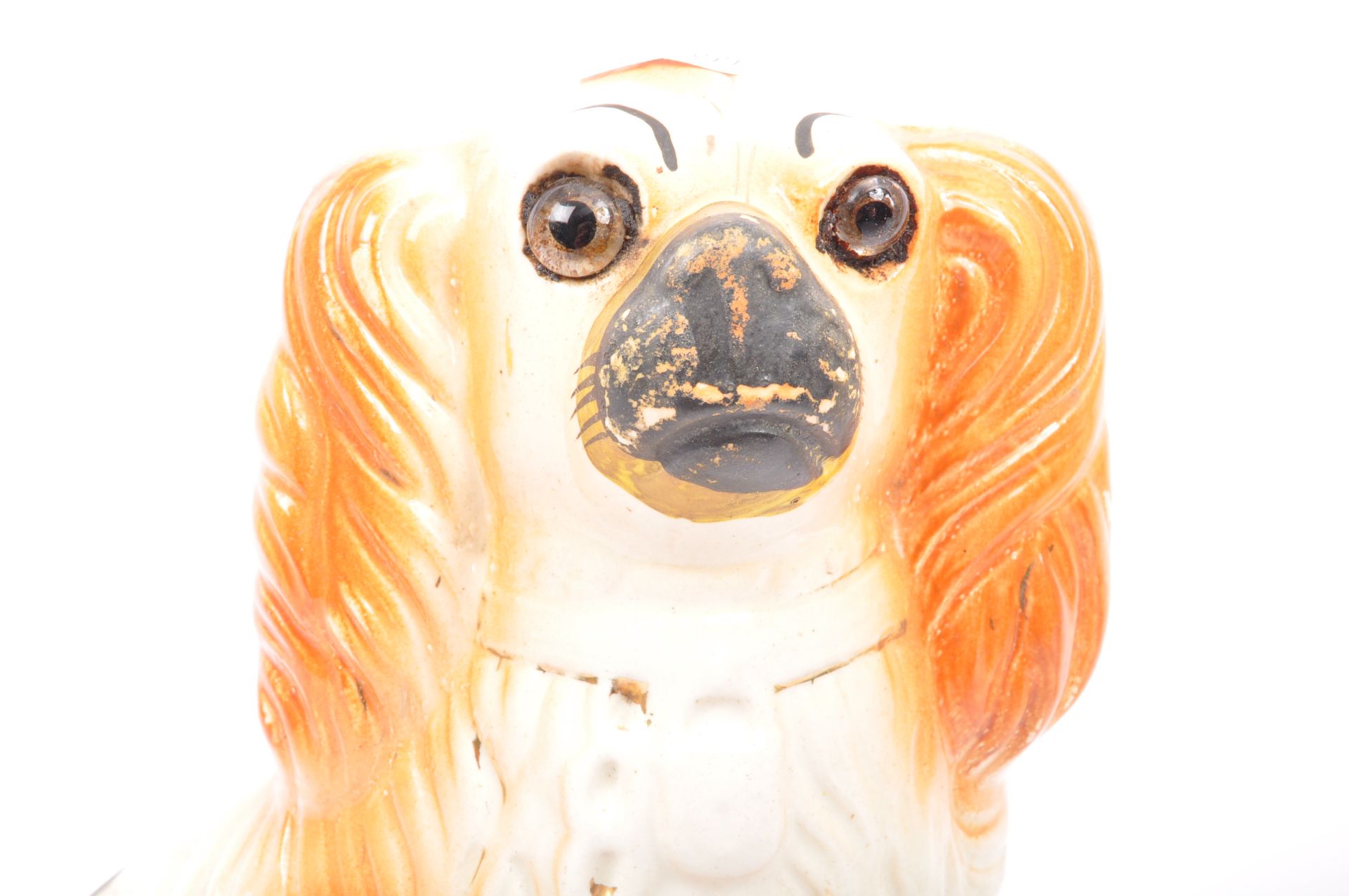 PAIR OF VICTORIAN STAFFORDSHIRE CERAMIC DOGS - Image 3 of 5