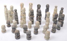 COLLECTION OF 20TH CENTURY CARVED STONE FIGURES