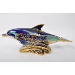 ROYAL CROWN DERBY - DOLPHIN - BONE CHINA PAPERWEIGHT