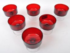 COLLECTION OF SIX FRENCH STEMMED DRINKING GLASSES