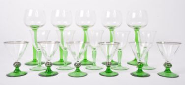 ASSORTMENT OF VINTAGE EMERALD DRINKING GLASSES