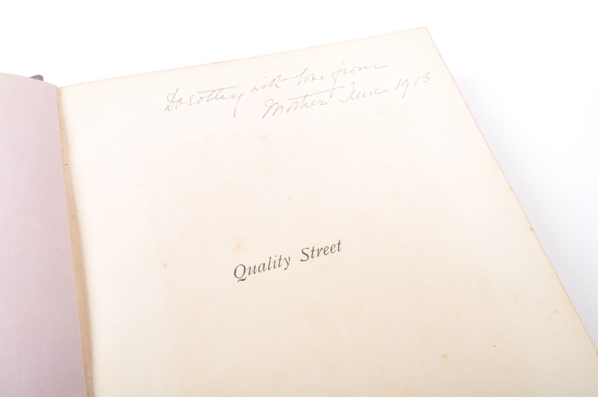 QUALITY STREET - J M BARRIE - GILT BLUE CLOTH HARDBACK BOOK - Image 6 of 6