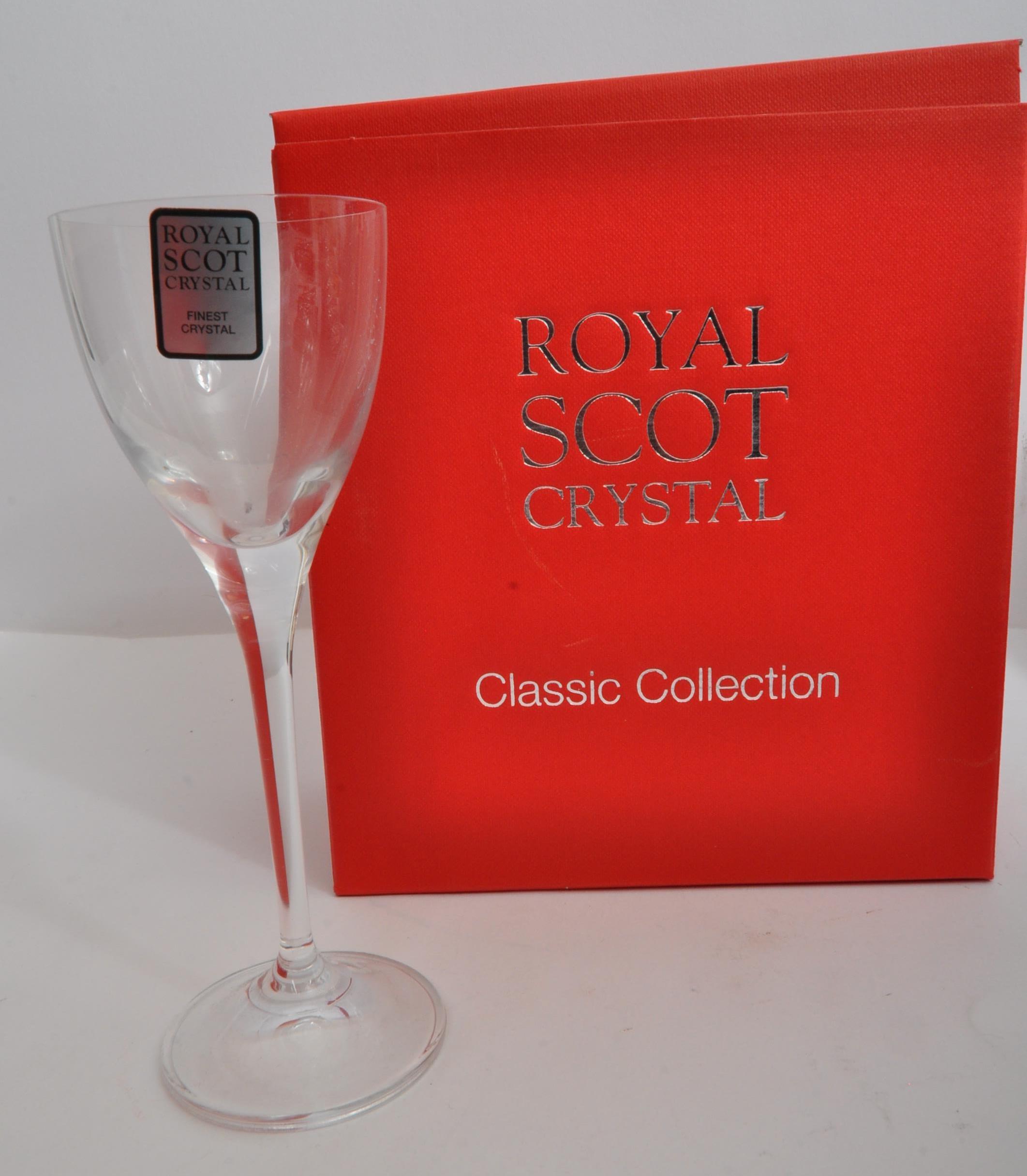 NOS ROYAL SCOT CRYSTAL HAND CUT DRINKING GLASSES - Image 2 of 5
