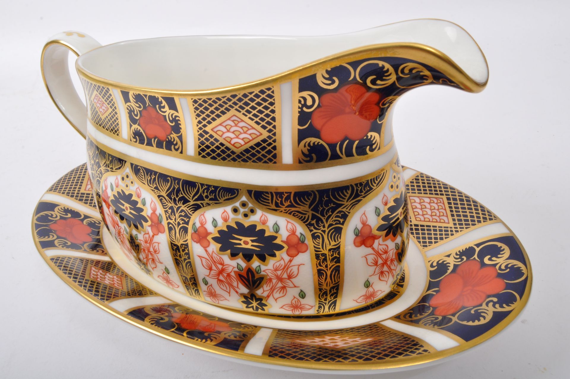 ROYAL CROWN DERBY - 'OLD IMARI' SAUCE BOAT & SAUCER - Image 2 of 6