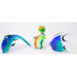 THREE MID CENTURY MURANO STUDIO ART GLASS FIGURES