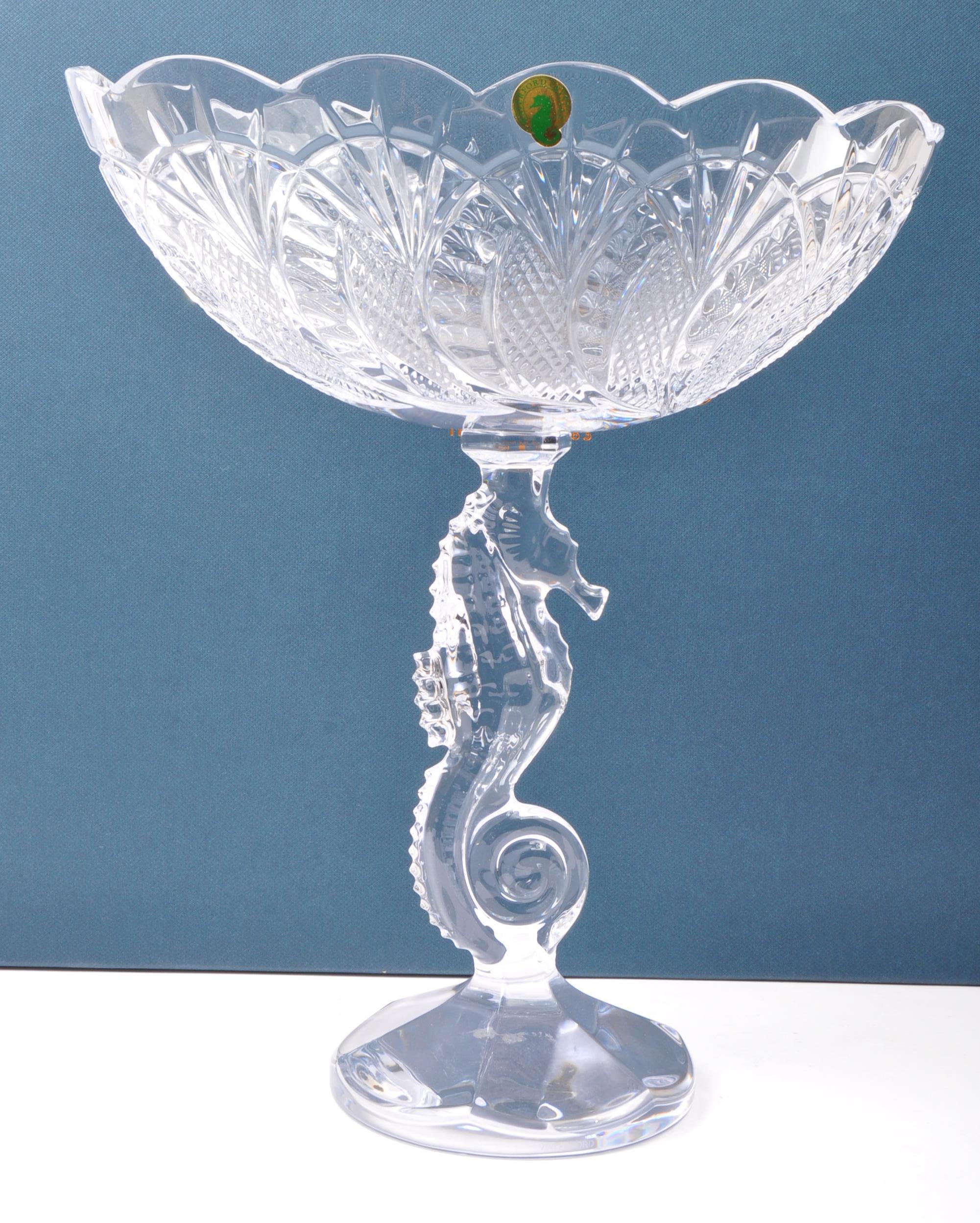 WATERFORD CRYSTAL GLASS - SEAHORSE TAZZA CENTREPIECE - NOS - Image 2 of 5