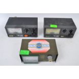 THREE RETRO VINTAGE RADIO POWER METERS