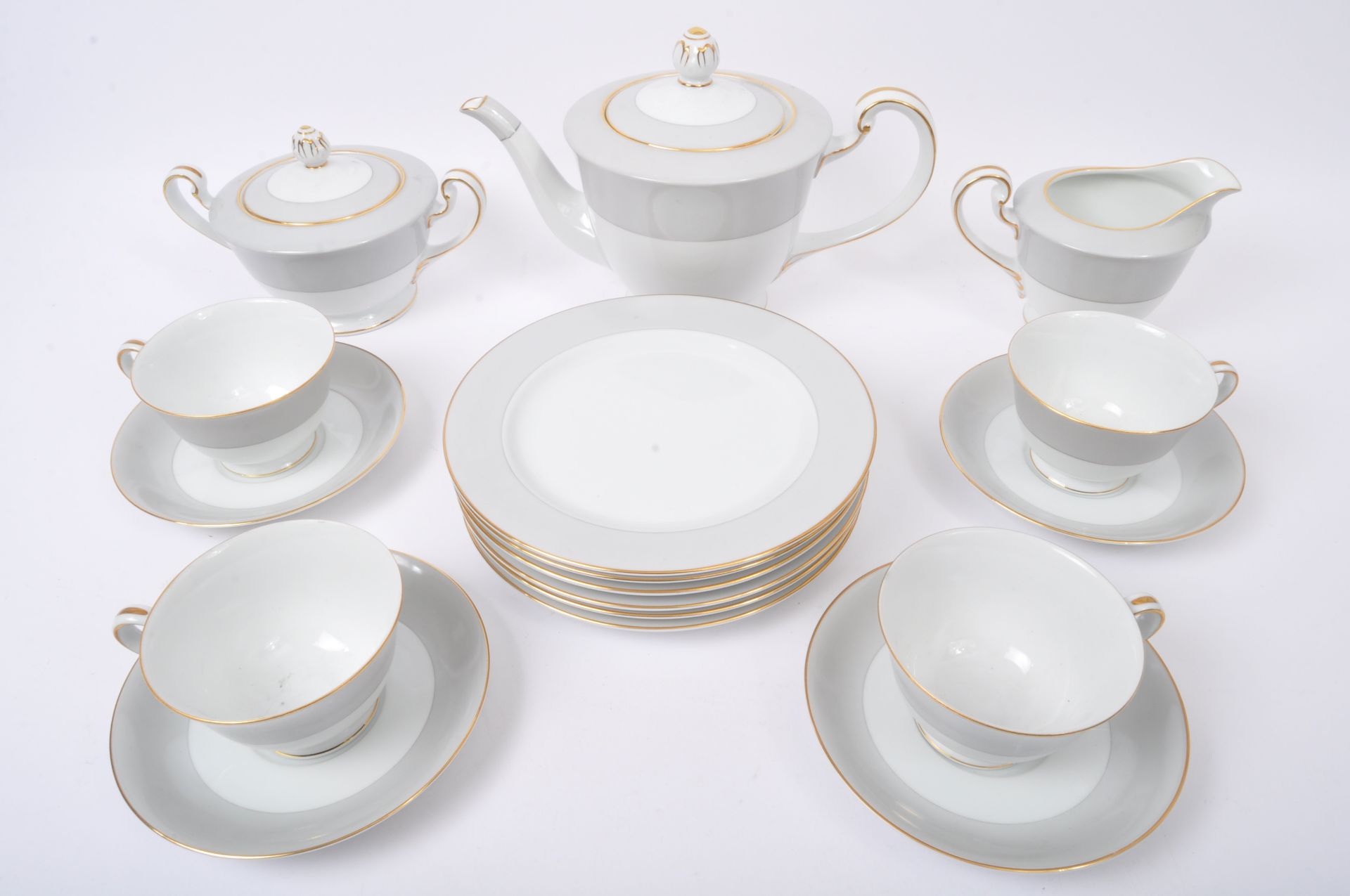 JAPAN NORITAKE - TWO TONE & GILT COFFEE TEA SERVICE