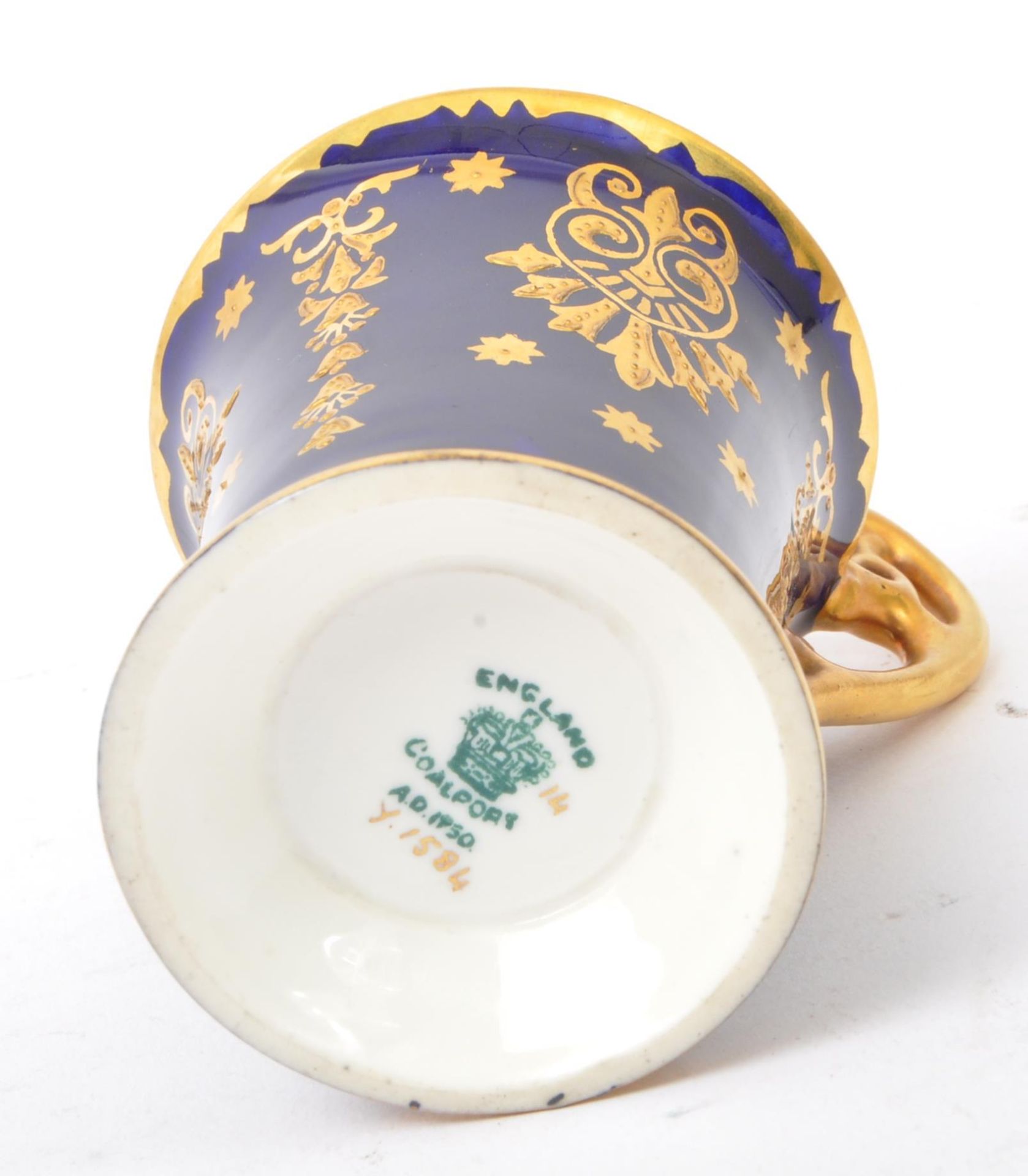 EARLY 20TH CENTURY COALPORT DEMITASSE CHOCOLATE CUP & SAUCER - Image 5 of 5