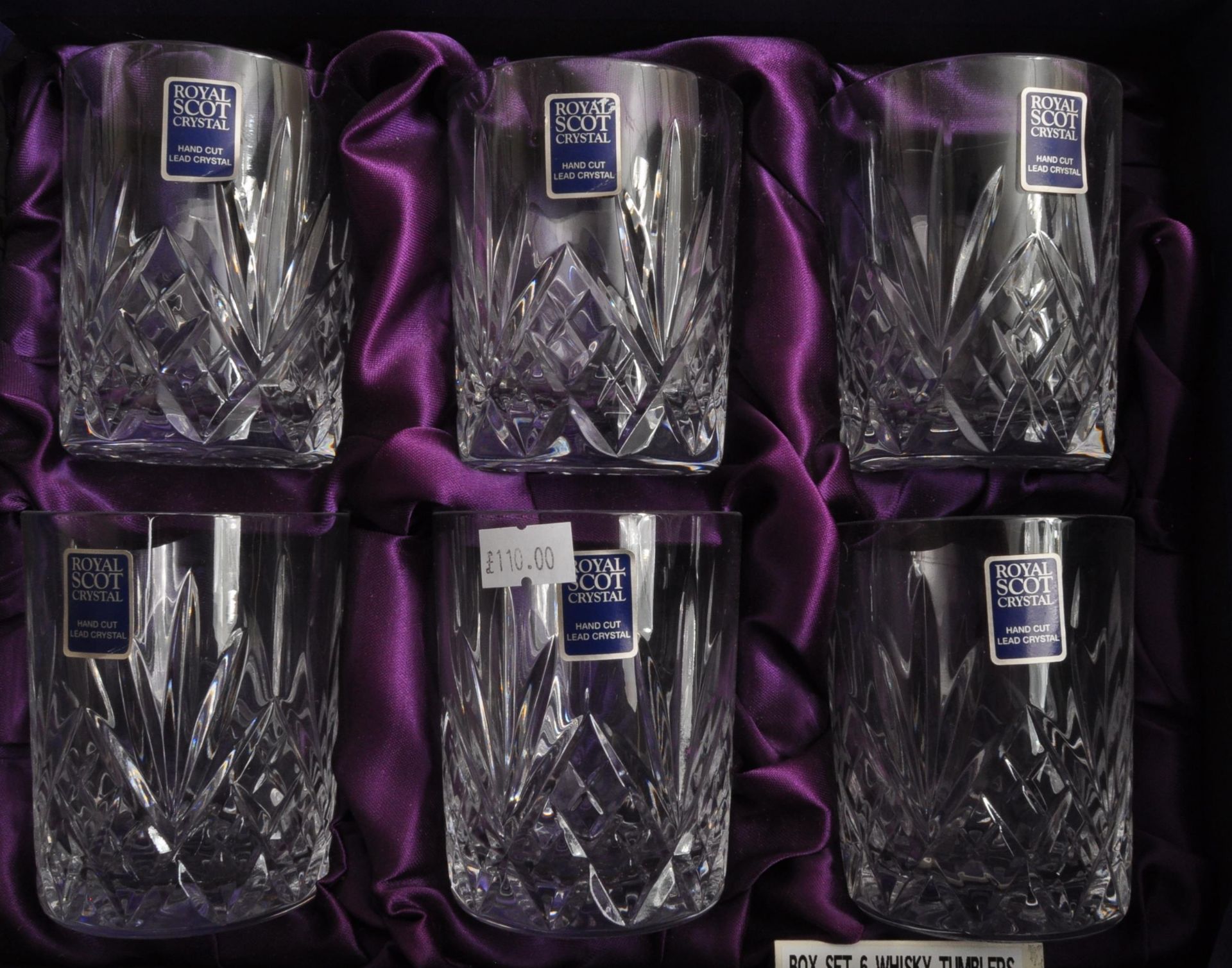 NOS ROYAL SCOT CRYSTAL HAND CUT CRUSTAL DRINKING GLASSES - Image 4 of 5