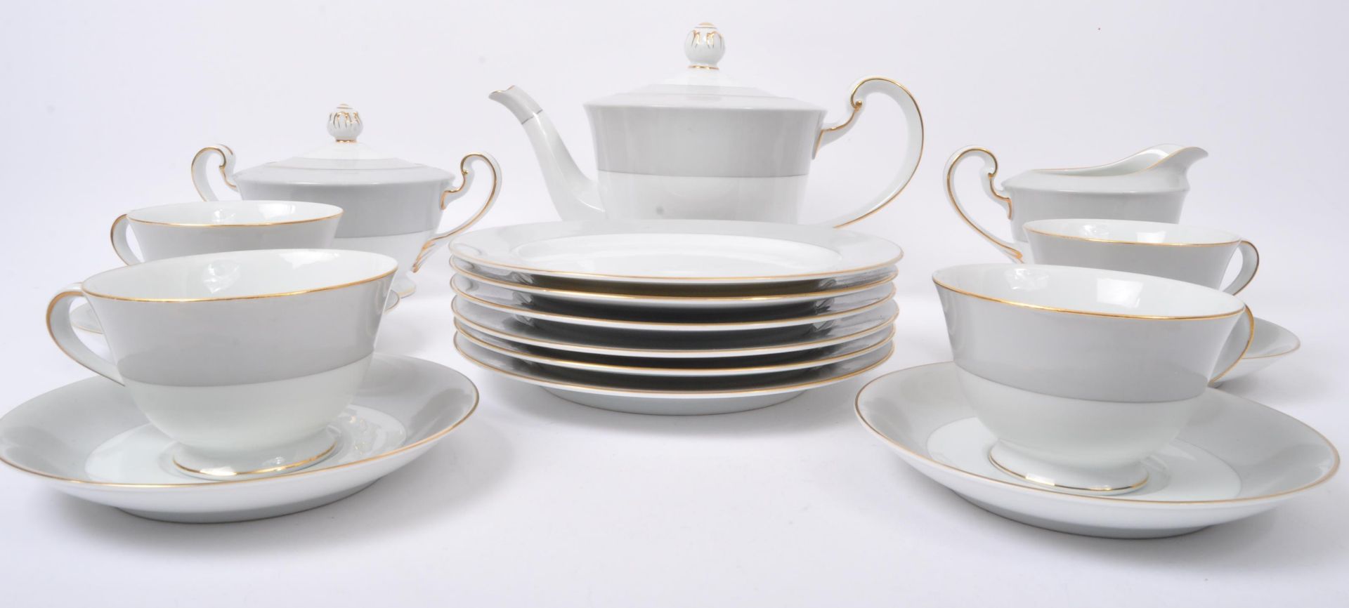 JAPAN NORITAKE - TWO TONE & GILT COFFEE TEA SERVICE - Image 2 of 6