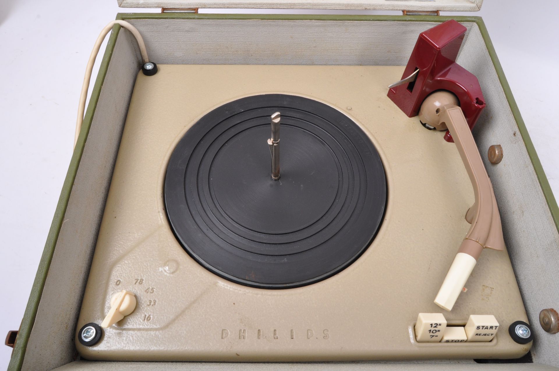 TWO RETRO VINTAGE PHILIPS 'DISC JOCKEY' RECORD PLAYERS - Image 4 of 6
